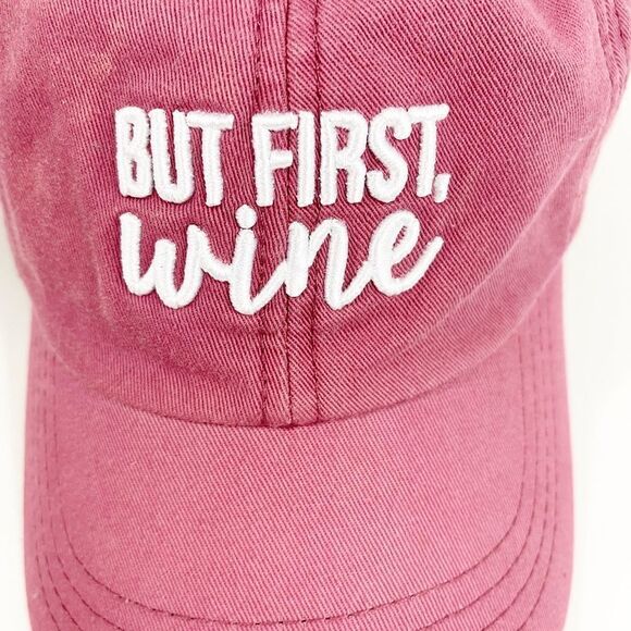 Pink State of Mine But First Wine ball hat - Picture 5 of 5